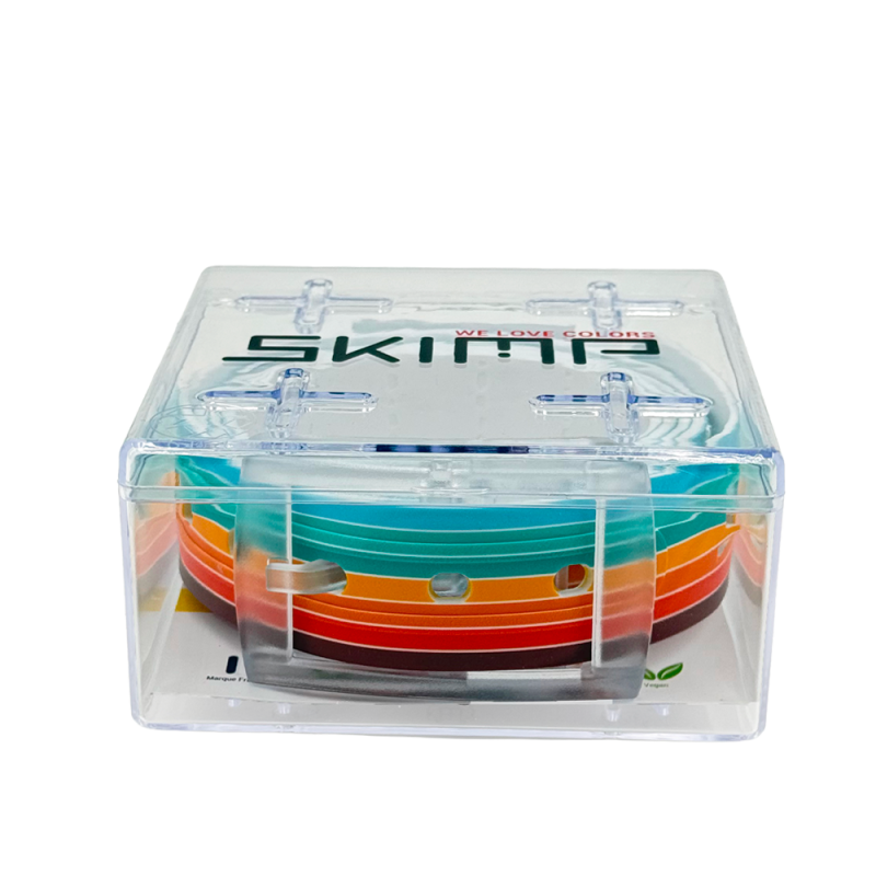 SKIMP Sunset Stripes metal-free belt detail
