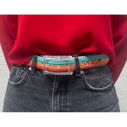 SKIMP Sunset Stripes metal-free belt worn