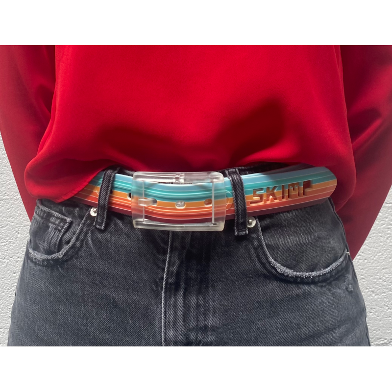 SKIMP Sunset Stripes metal-free belt worn