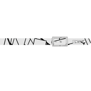 SKIMP White Geo Belt – white metal-free waterproof belt with black geometric lines, cut-out SKIMP logo and clear buckle